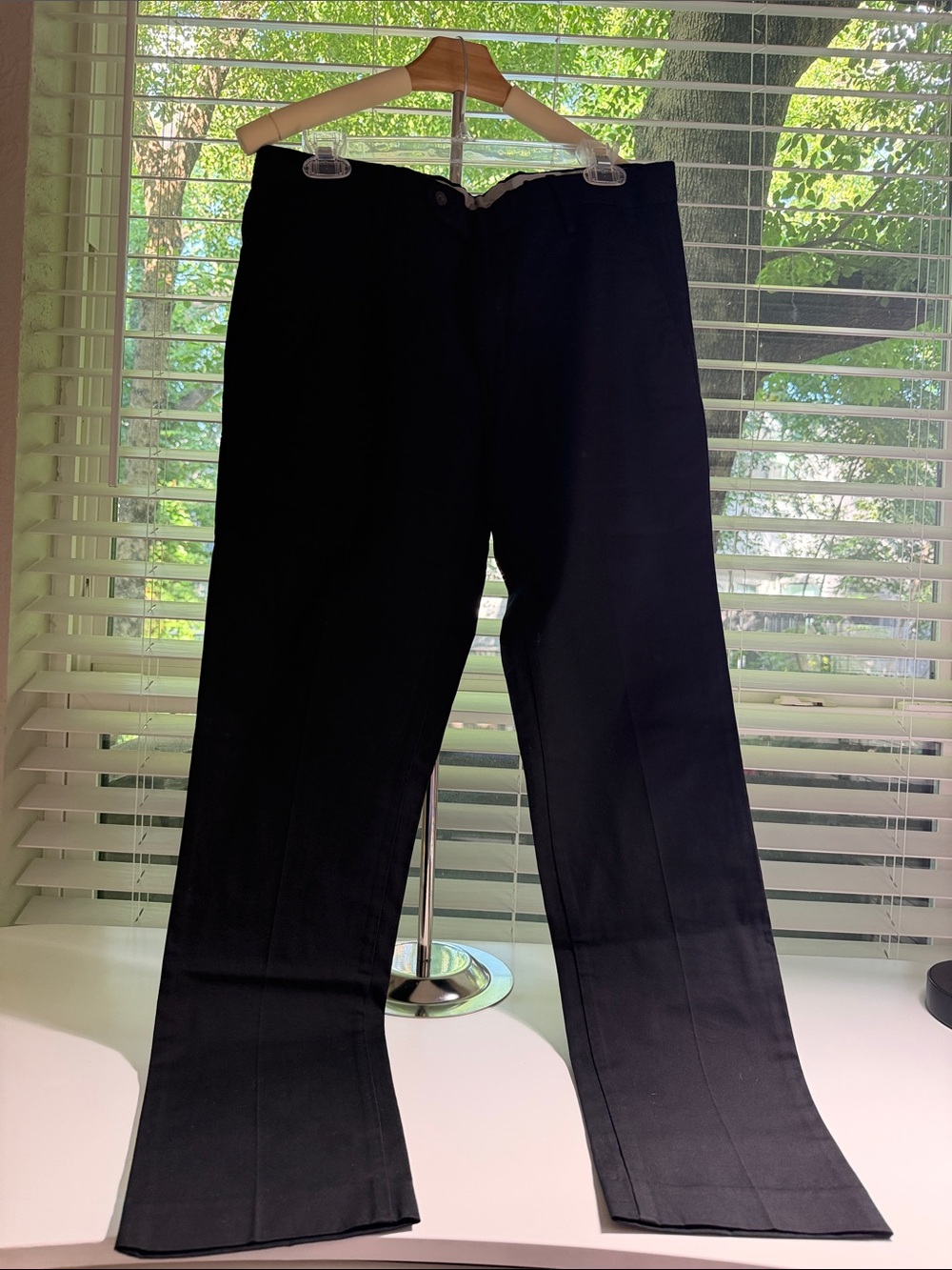 Men's Black Dress Trousers - Tailored Straight Leg